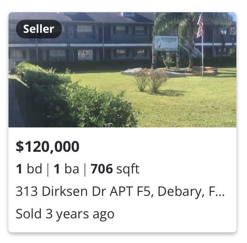 Previously closed residential transaction in 313 Dirksen Dr Apt F5, DeBary, FL