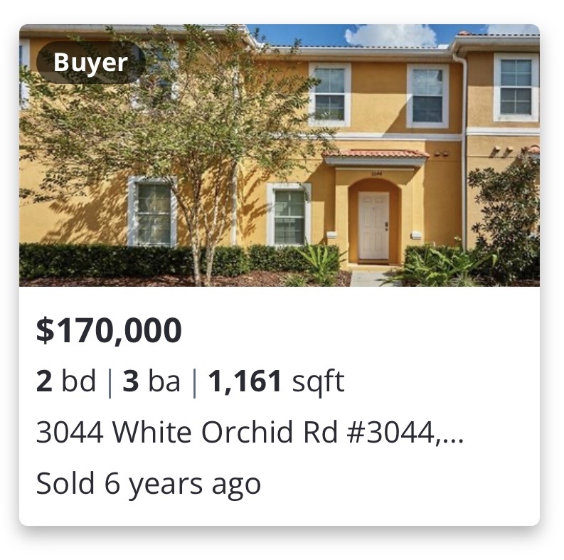 Previously closed residential transaction in 3044 White Orchid Rd, Kissimmee, FL